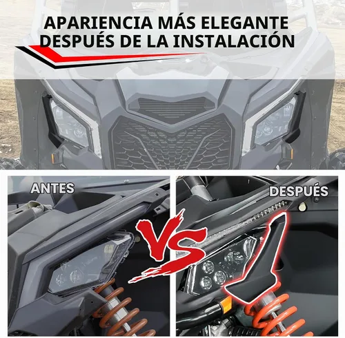 Vista 2 de Cubiertas de faros KATIMOTO para Can Am X3 2017-2024, cubiertas de faros delanteros para Can-Am Maverick X3 XDS XRS Max Turbo R 2017-2024