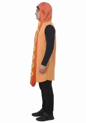 Vista 3 de Disfraz de Hotdog Para Adulto - Túnica Multicolor