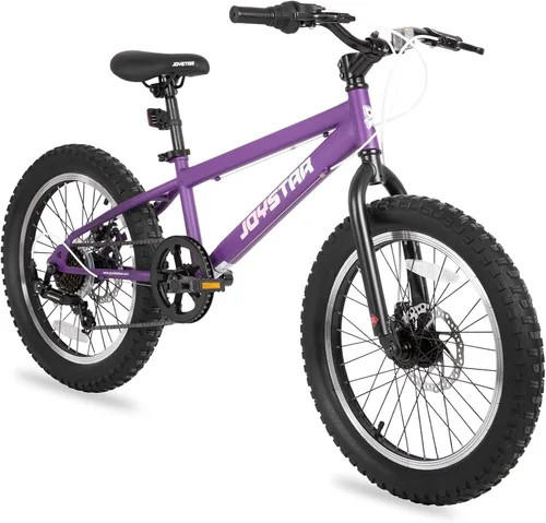 Vista 10 de JOYSTAR 20 Inch Mountain Bike for Kids Ages 7-10 Year Old, 3-Inch Wide Knobby Tires, 7 Speed Drivetrain, Disc Brakes, Fat Tire Kids Bicycles for