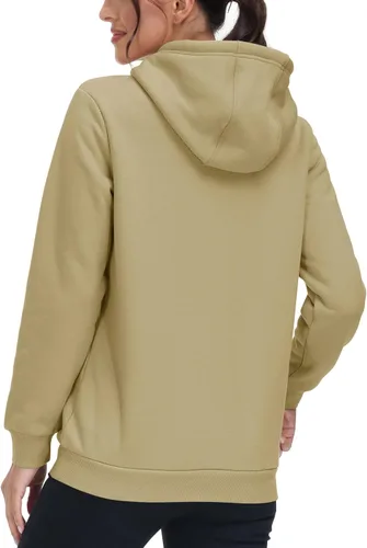 Vista 115 de MAGCOMSEN Sudaderas con capucha para mujer, con forro de sherpa, de vellón, para invierno, cálido, pesado, de algodón, con bolsillo