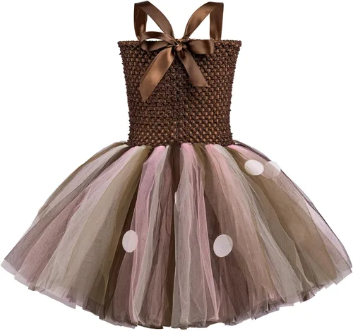 Vista 3 de Tutu Dreams Disfraces de animales de Halloween para niños y niñas de 1 a 10 años, reno, jirafa, tigre con diadema, ropa de disfraces de Halloween