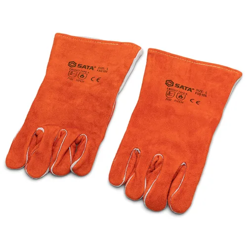 Vista 3 de SATA Guantes rectos para soldadura de dedos, talla grande, STFS0105, naranja
