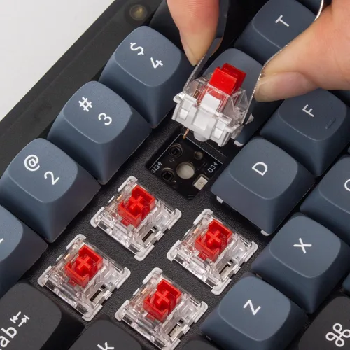 Vista 2 de Keychron Teclado mecánico personalizado con cable V4 60 de diseño QMKVIA macro programable con teclado intercambiable en caliente K Pro interruptor