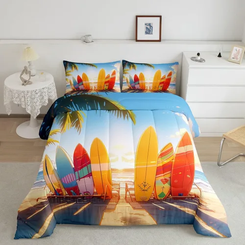 Vista 39 de Erosebridal Blue Ocean - Juego de edredón tamaño individual Juego de ropa de cama de ballena delfín y tortuga marina para niños y niñas, juego