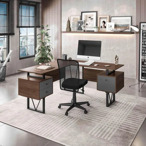 Vista 2 de Techni Mobili Escritorio reversible para computadora en forma de L