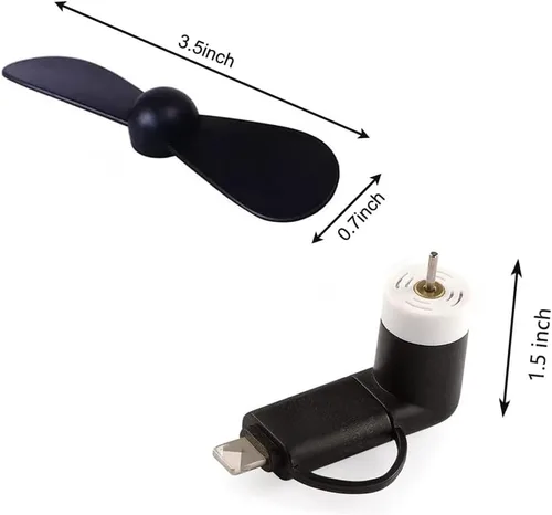 Vista 6 de Mini ventilador de teléfono celular, 6 paquetes de ventiladores 2 en 1 para teléfonos móviles compatibles con iPhone/iPad/Android Smartphone/Tablet