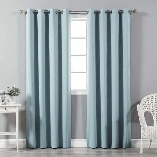 Vista 16 de Best Home Fashion Cortinas opacas con aislamiento térmico, ojales de acero inoxidable y níquel, color rosa bebé, 52 pulgadas de ancho x 63 pulgadas