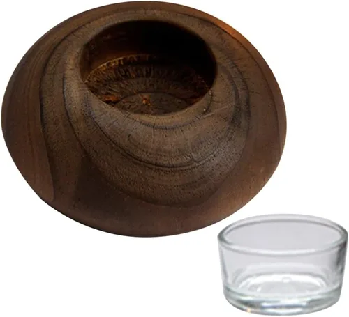 Vista 9 de SOLUSTRE Portavelas de madera Soporte votivo de madera Soporte de vela de Navidad de madera Sostenedor de vela de granja Té votivo
