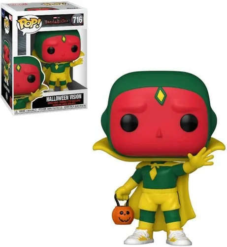 Vista 2 de Vision Halloween Pop #716 Pop TV: Figura de vinilo Wanda Vision (con protector EcoTek para proteger la caja de exhibición)