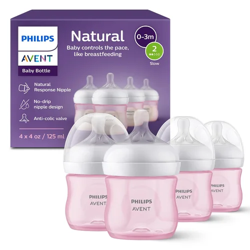 Vista 19 de Philips Avent - Biberón natural con boquilla de respuesta natural, azul, 4 onzas, paquete de 4, SCY900/24