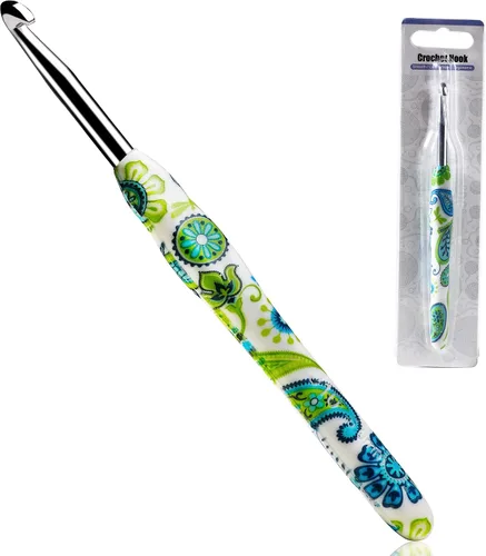 Vista 18 de 2.25mm Gancho de Ganchillo Looen, Mango Ergonómico para Manos Artríticas, Agujas de Tejer de Goma Suave Extra Largas para Principiantes de Crochet