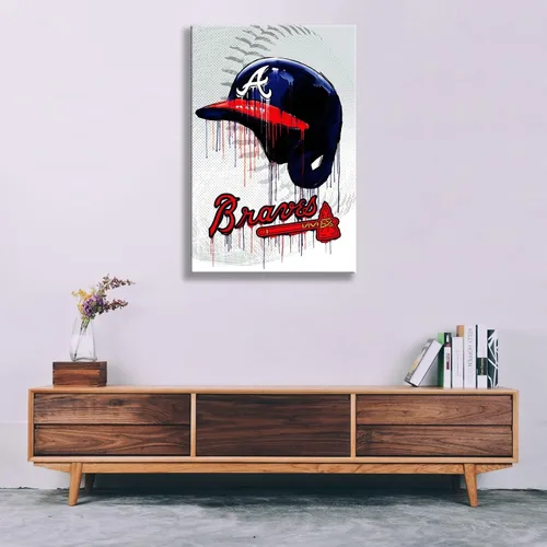 Vista 5 de NOUCAN - Póster de béisbol de la ciudad de Atlanta, arte de pared para sala de estar, imagen grande para los fanáticos NOUCAN