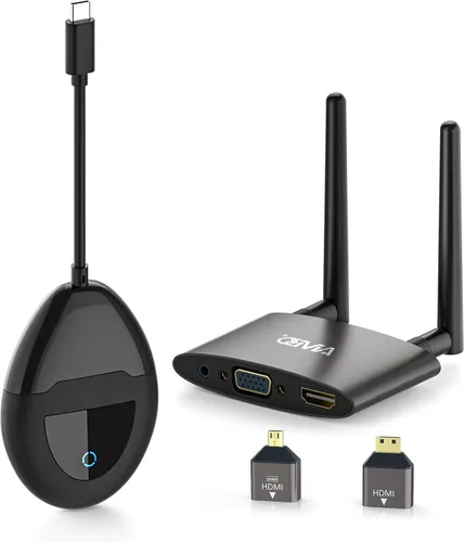 Vista 5 de Transmisor HDMI inalámbrico, puertos de transmisión dual USB C y HDMI, transmisión de 2.4/5G, extensor de video/audio suave de 165 pies/164.0 ft