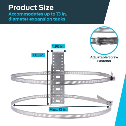 Vista 6 de HoldRite QuickStrap - Soporte de montaje en pared para calentador de agua, tanque de expansión, universal, acero inoxidable, QS-U