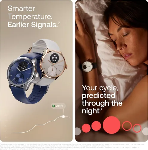 Vista 7 de WITHINGS ScanWatch 2 - Hybrid Smart Watch, Heart Rate Monitoring, Fitness Tracker, Cycle Tracker, Sleep Monitoring, GPS Tracker, 30-Day Battery