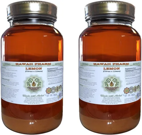 Vista 5 de Limón Sin Alcohol líquido, extracto de limón (citrus X Limon) secas Peel glycerite Hawaii Pharm Suplemento de hierbas naturales
