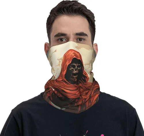 Vista 2 de horror skull angel grim reaper Death red Neck Gaiter Face Cover Balaclava Gaiter Mask for Men Women Bandana for Motorcycle Cycling Riding Skiing