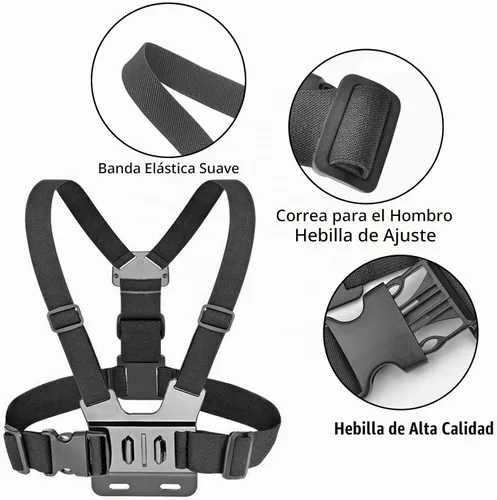 Vista 4 de Soporte ajustable para arnés de correa de pecho para teléfono celular, soporte de clip para iPhone, GoPro Hero, AKASO, DJI Osmo cámaras de acción
