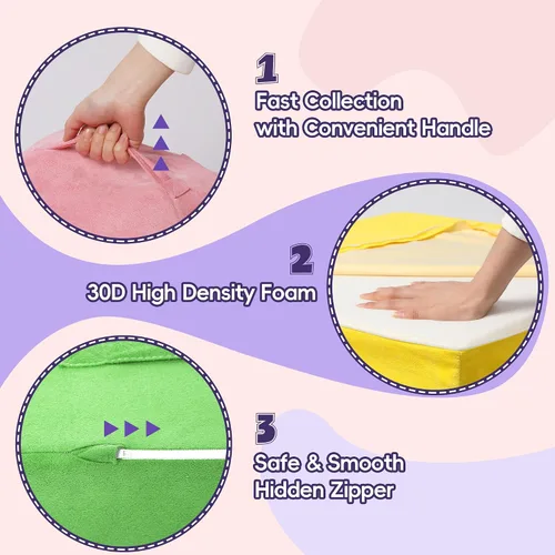 Vista 6 de 4 piezas de bloques de espuma para escalar para niños pequeños, gimnasio de escalada para bebés con espuma de ultra alta densidad para gatear