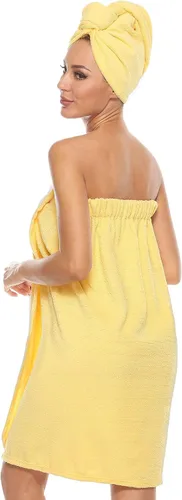 Vista 3 de Orrpally Bata de Envoltura de Ducha para Mujer, Toalla de Envoltura de Baño, Bata de Spa, Envoltura Corporal Ajustable
