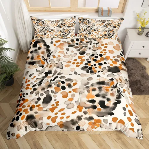 Vista 11 de Juego de ropa de cama de piel de vaca para niños y niñas, funda de edredón con estampado de estrellas de piel de vaca occidental, funda de edredón