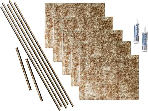 Vista 11 de FASÄDE Kit de protector contra salpicaduras de vinilo decorativo martillado de 15 pies cuadrados en bronce antiguo
