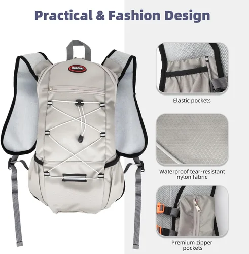 Vista 2 de 2 Pack Hydration Backpack Pack with 2L Hydration Bladders, TNYSPORT Lightweight Breathable Water Backpack with Multiple Pockets, Reinforced Shoulder