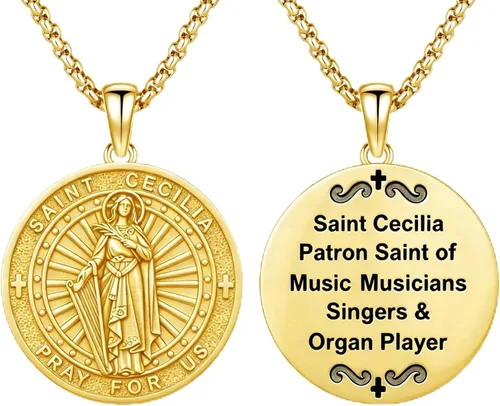 Vista 81 de 925 Sterling Silver Patron Saint Amulet Necklace for Men Women plateado
