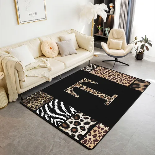Vista 35 de Alfombra abstracta de tigre, 3 x 5 pies, color marrón y negro, alfombra con estampado de rayas de animales salvajes, para adolescentes y adultos