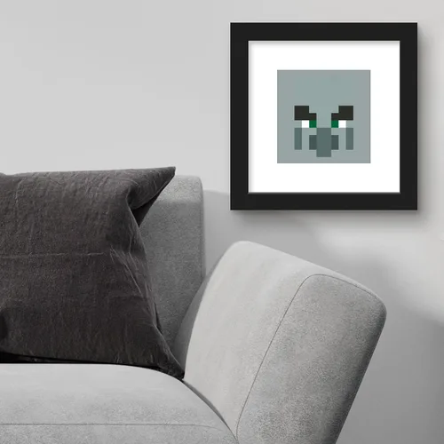 Vista 4 de Trends International Gallery Pops Minecraft: Pixeles icónicos - Mobs - Arte de pared Pillager, versión enmarcada en negro, 12 x 12 pulgadas