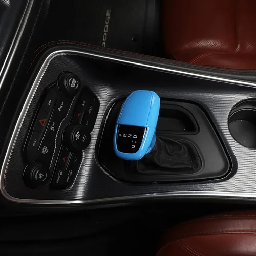 Vista 4 de Voodonala Para Challenger Charger ABS Perillas de palanca de cambios para Dodge Challenger Charger Accesorios 2018-2022 Durango Blue 3 piezas