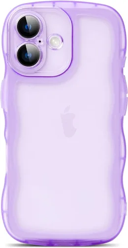 Vista 88 de SKYLMW Funda compatible con iPhone 12 Pro, diseño de ondas rizadas kawaii, borde chapado de lujo, elegante parte trasera transparente brillante, TPU
