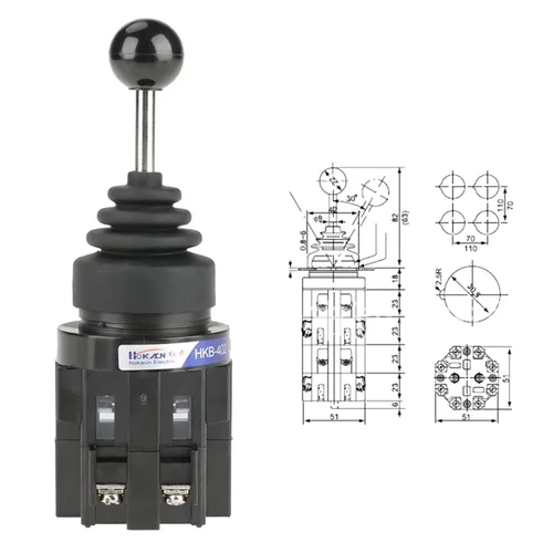 Vista 7 de CS-402 4NO Interruptor de joystick, interruptor de palanca de mando de 4 posiciones, interruptor de joystick momentáneo Joy Stick para control