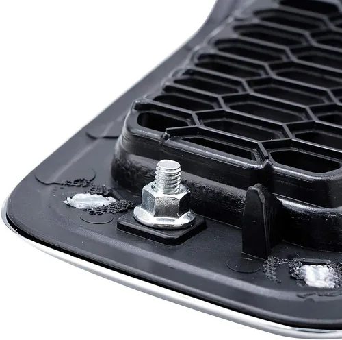 Vista 3 de Juego de insertos de rejilla de malla de panal de abeja, color negro, kit de moldura cromada compatible con Jeep Cherokee 2014-2018