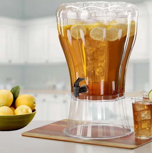Vista 2 de Irrompible 3.5 galones dispensador de bebidas con extraíbles hielos Buddeez, Transparente