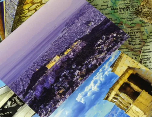 Vista 5 de HOSTEESSCHOICE Tarjetas postales de viaje, juego de 30 tarjetas postales variadas que representan sitios de viajes de fama mundial, postales