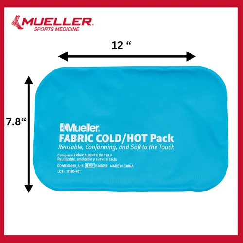 Vista 3 de MUELLER Sports Medicine - Paquete de tela reutilizable para frío y caliente, bolsa de hielo para lesiones y alivio del dolor, azul