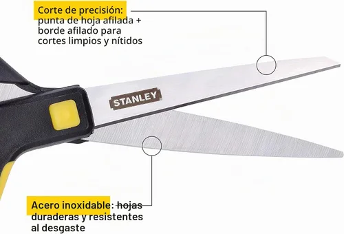 Vista 3 de Stanley - Tijeras ergonómicas multiusos de 8 pulgadas, paquete de 2 (SCI8EST-2PK), varios