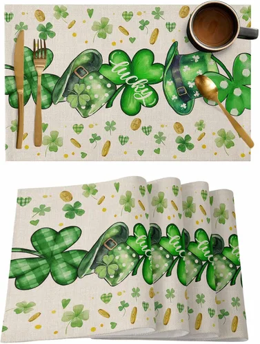 Vista 9 de Juego de 1 mantel individual gris de Navidad, manteles individuales de enanos de invierno y cardenales antideslizantes, manteles individuales