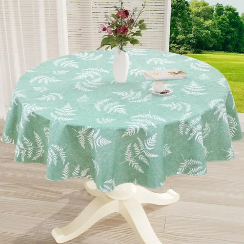 Vista 30 de misaya Mantel rectangular de vinilo impermeable, mantel lavable con reverso de franela, mantel de plástico para cena, picnic, interior y exterior