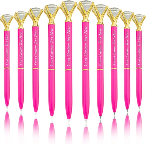 Vista 26 de Bolígrafo de diamante personalizado, bolígrafos de cristal personalizados en negro con nombre y texto, gemas personalizadas, 1 unidad, regalo