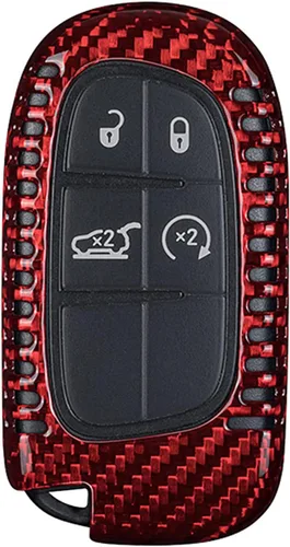 Vista 9 de Funda para llavero de fibra de carbono genuina para Jeep Compass Grand Cherokee SRT Renegade Trailhawk Smart Car Remote Key Fob Case para hombres