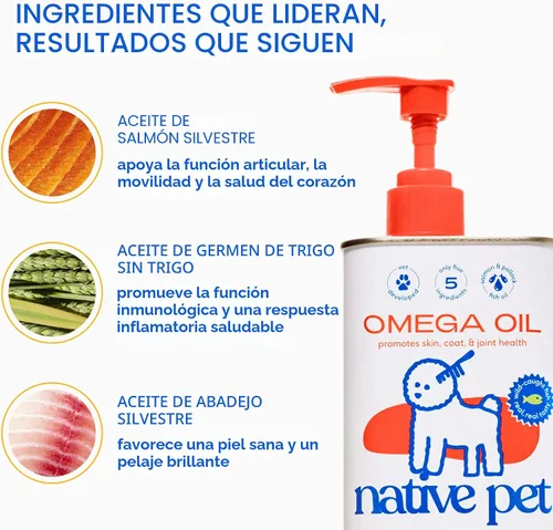 Vista 4 de Native Pet Aceite Omega para perros (8 onzas) y probiótico para perros (4.1 oz.)