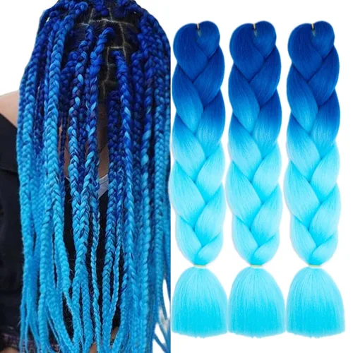 Vista 22 de Beige (613) Cabello trenzado 6 paquetes de extensiones de cabello sintético de 24 pulgadas, extensiones de cabello trenzado Jumbo Ombre trenzado