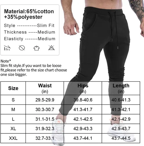 Vista 6 de Wangdo Pantalones deportivos ajustados para hombre, pantalones deportivos cónicos para entrenamiento, pantalones deportivos casuales para correr