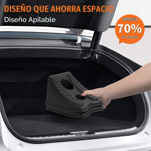 Vista 7 de TONDA Calzos de Rueda, Cuña de Rueda Resistente para Automóvil, Remolque de Viaje, RV - 8"×4.7"×4.7" - Paquete de 2, Negro