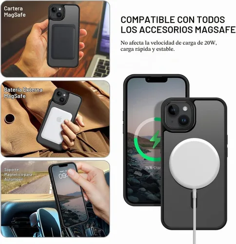Vista 2 de BENTOBEN Funda magnética para iPhone 13 y iPhone 14 [compatible con Magsafe] Funda translúcida mate para iPhone 13/14, delgada, a prueba de golpes