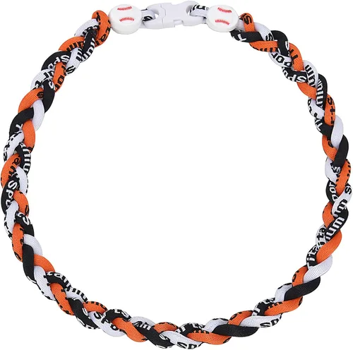 Vista 11 de Collar de béisbol de 18 pulgadas, regalos de goteo de béisbol, collares deportivos de tres trenzas, collares de titanio Tornado de cuerda deportiva