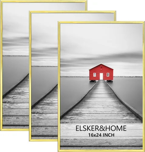 Vista 20 de ELSKER&HOME Marco de póster de 8 x 24 pulgadas, paquete de 3 portarretratos Negro