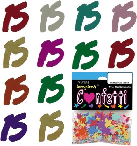 Vista 3 de Confeti número 15 multicolor - Paquete al por menor #7158 QS0